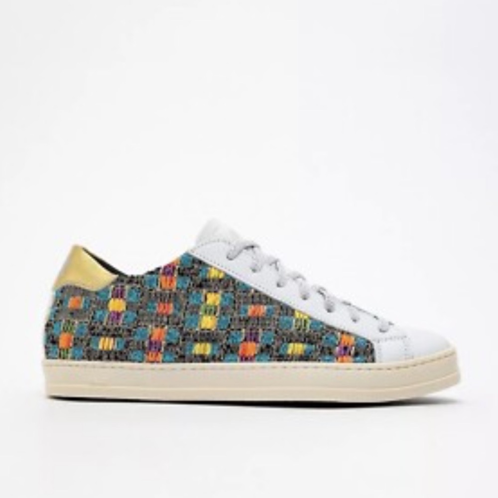 P448 John Malhia Low Top Multicolor Women’s Sneakers Sz EUR 39 Us 9